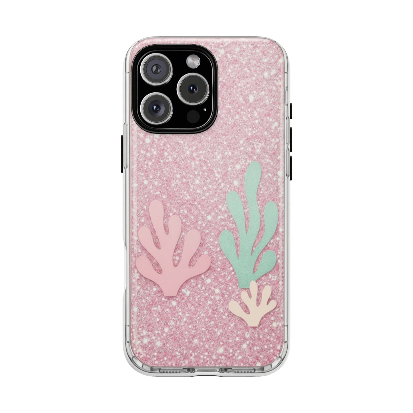 Pink Glitter Seaweed Tough Case - Sparkle Protective Phone Cover
