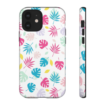 Tropical Leaf Phone Case — Colorful Pastel Monstera & Palm iPhone Case