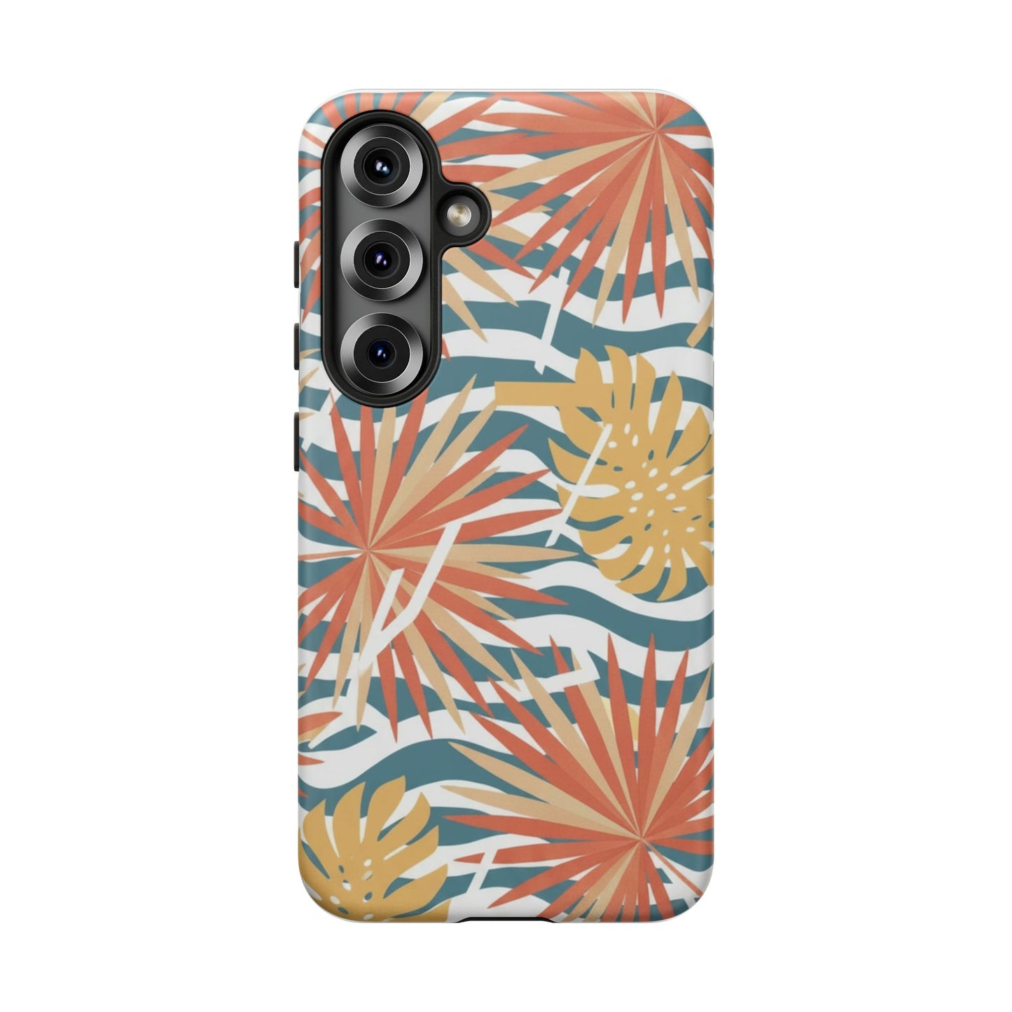 Tropical Palm Tough Phone Case – Retro Wave Floral Protective Cover