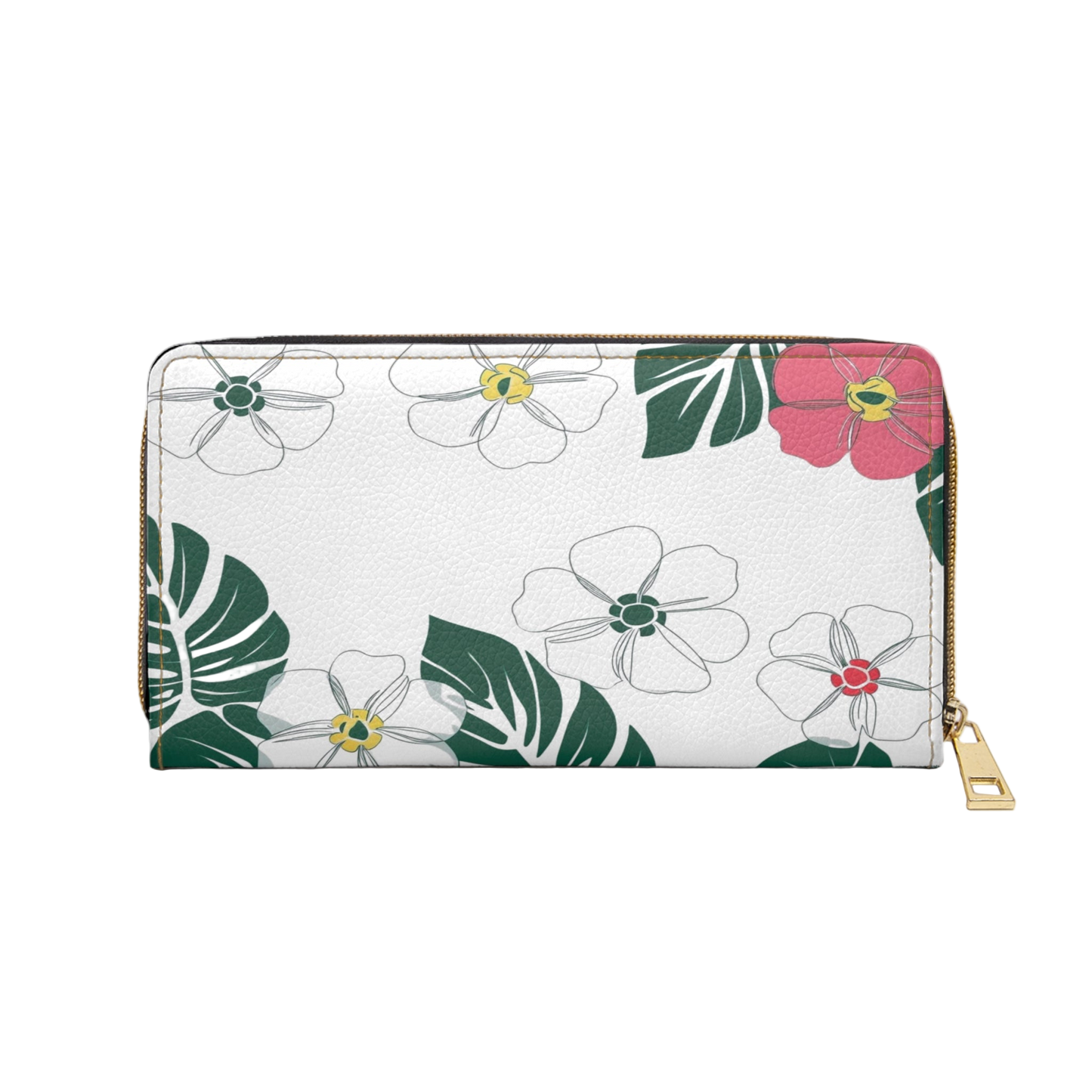 Women's Tropical Wallet - Summer Monstera Zipper Wallet