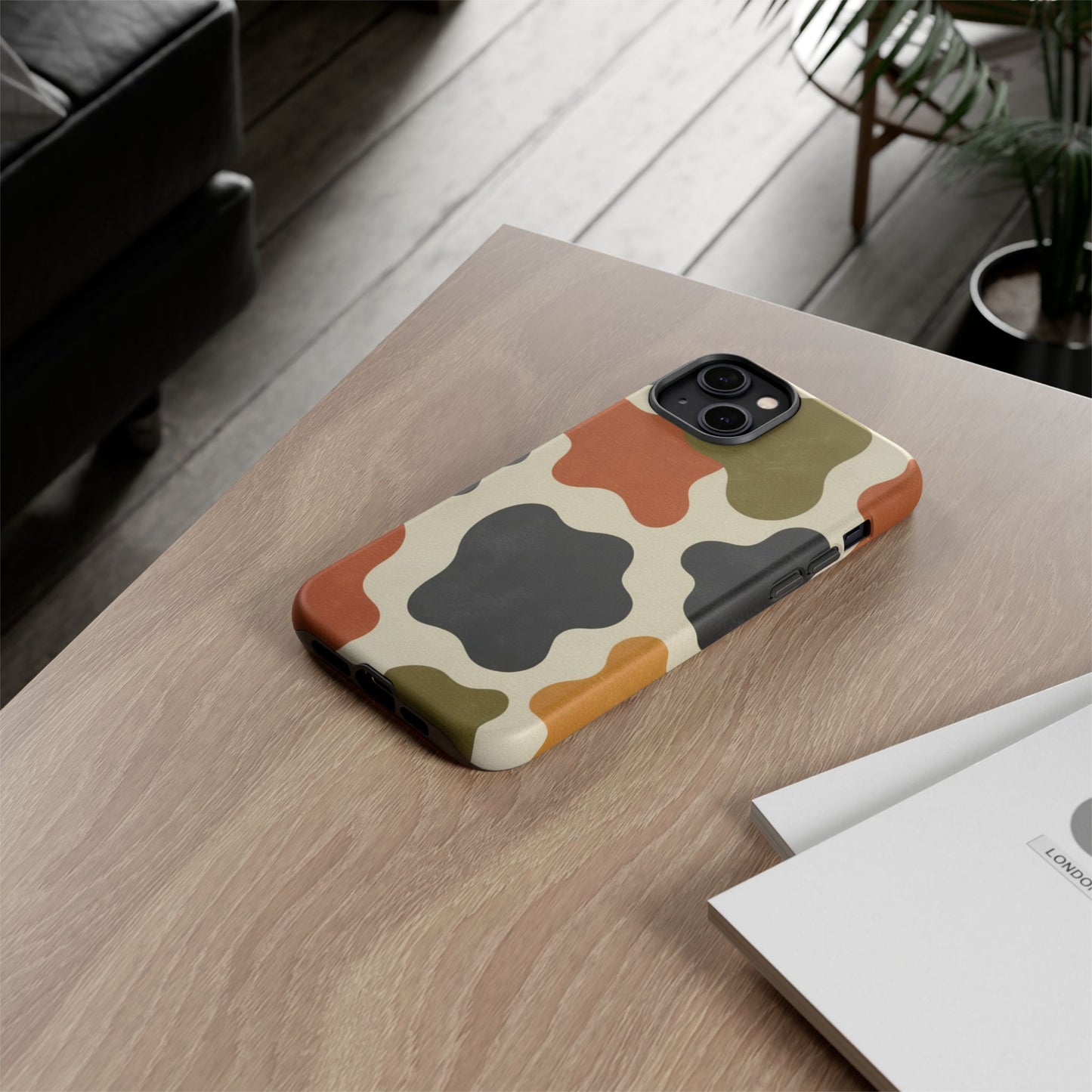 Retro Abstract Camouflage Phone Case — Earth Tone Tough Case