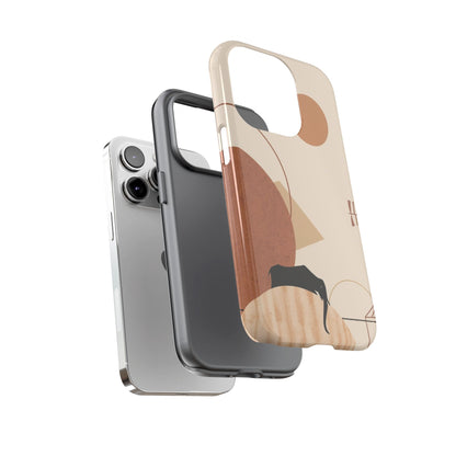 Abstract Earth Tones Phone Case — Minimal Geometric Design