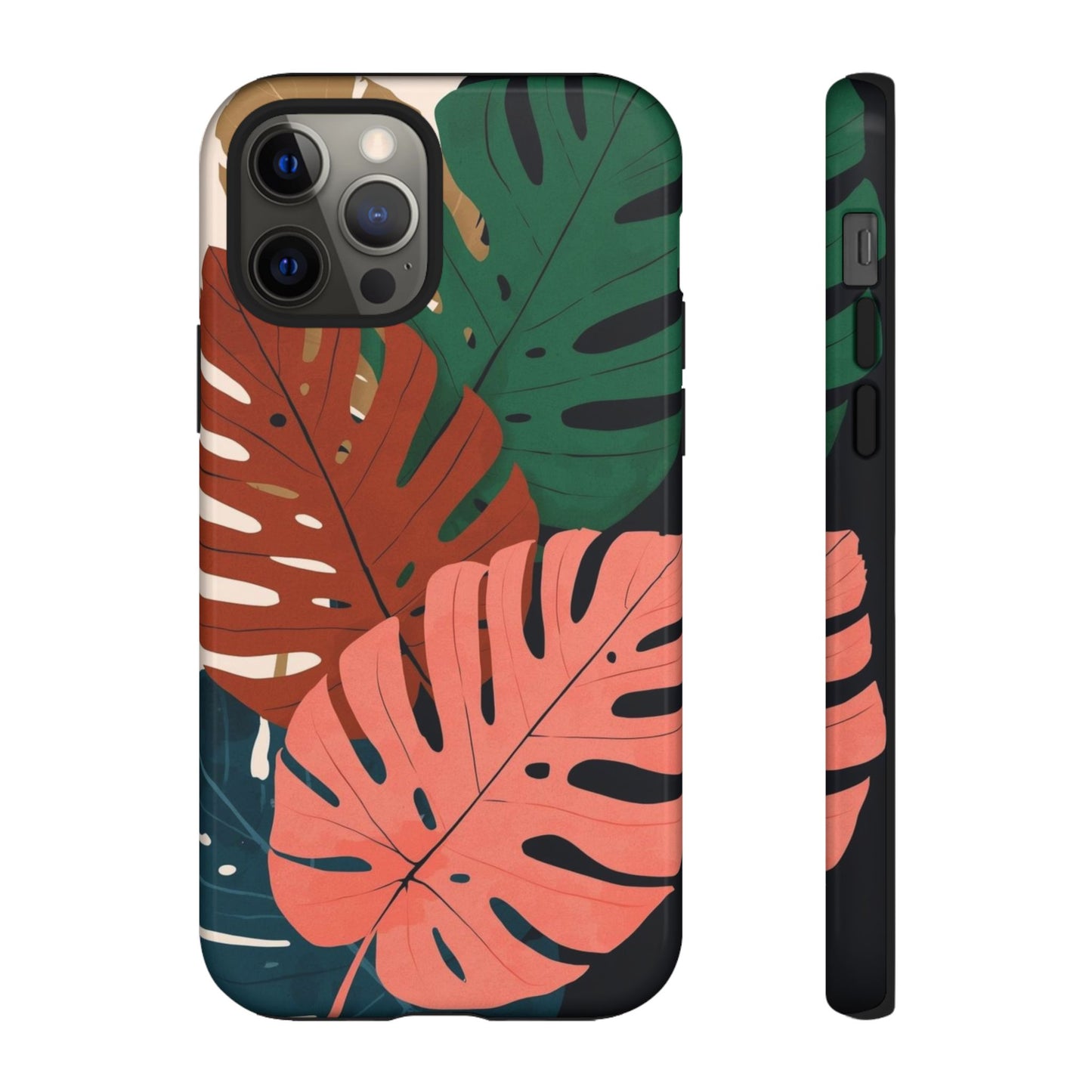 Tropical Monstera Phone Case — Colorful Leaf Protective Tough Case