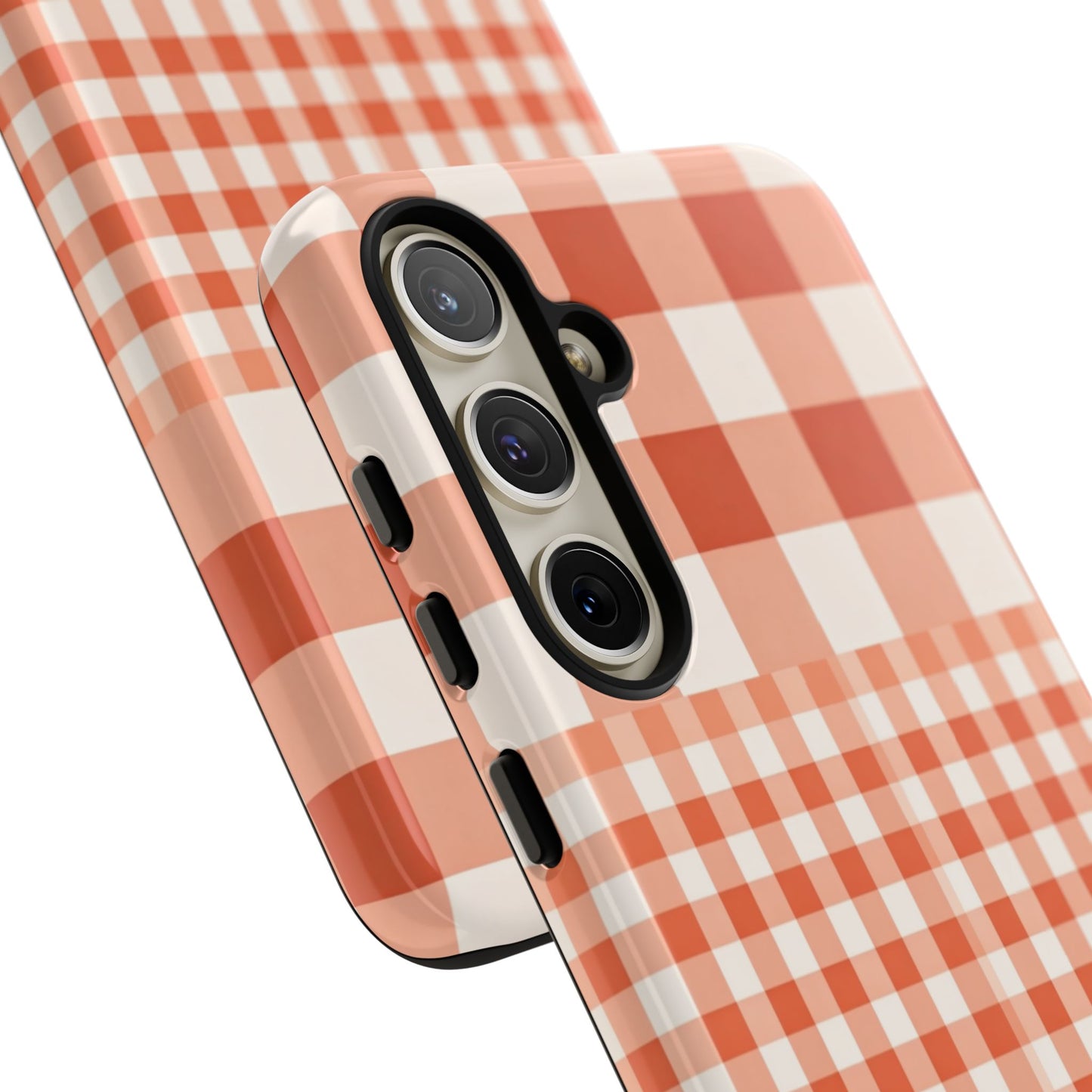 Buffalo Check Tough Phone Case — Orange Gingham Protective Cover