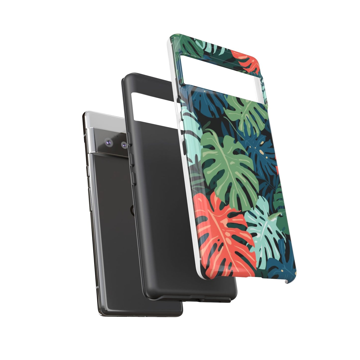 Tropical Monstera Phone Case — Colorful Leaf Protective Tough Case