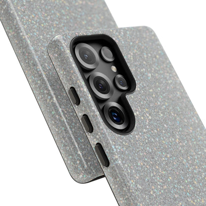 Glitter Silver Tough Phone Case — Sparkling Protective Phone Case