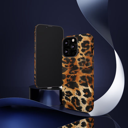 Leopard Print Tough Phone Case – Rugged Protective iPhone Cover