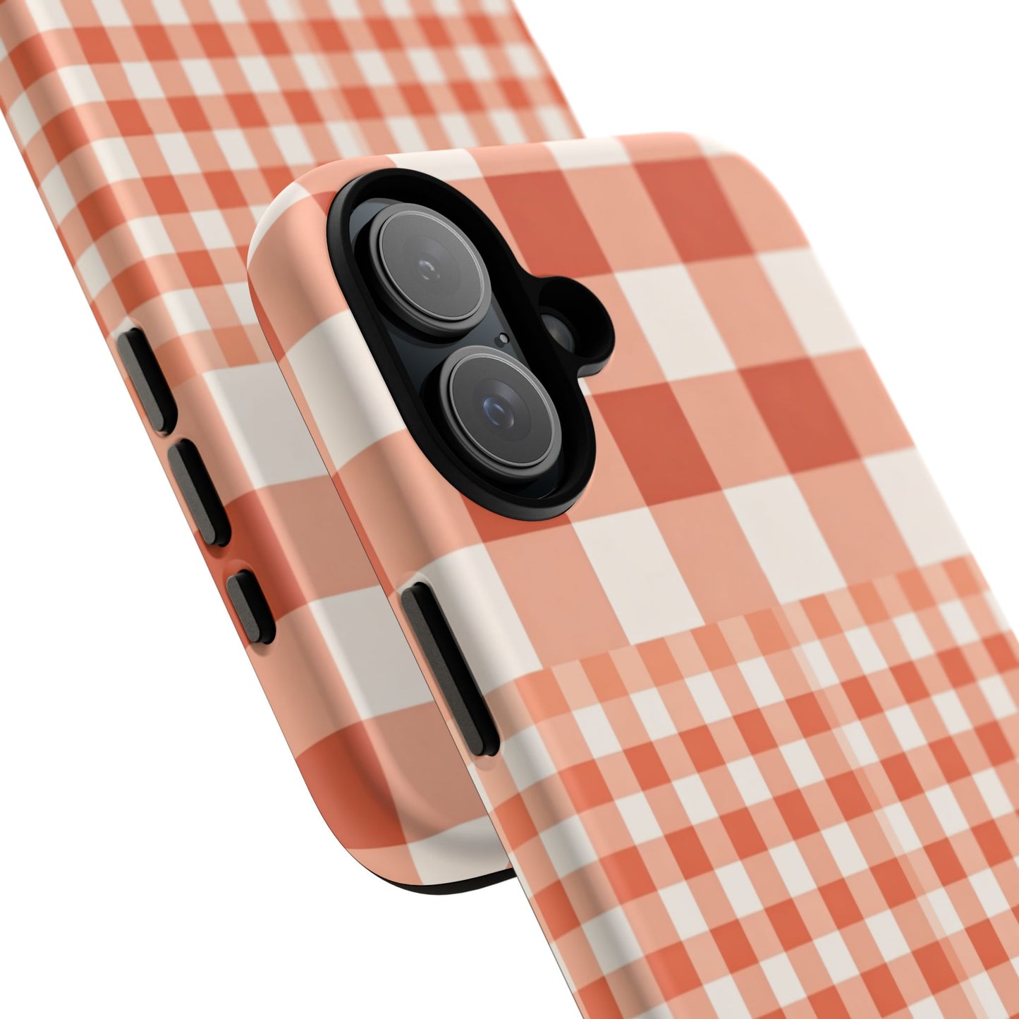 Buffalo Check Tough Phone Case — Orange Gingham Protective Cover