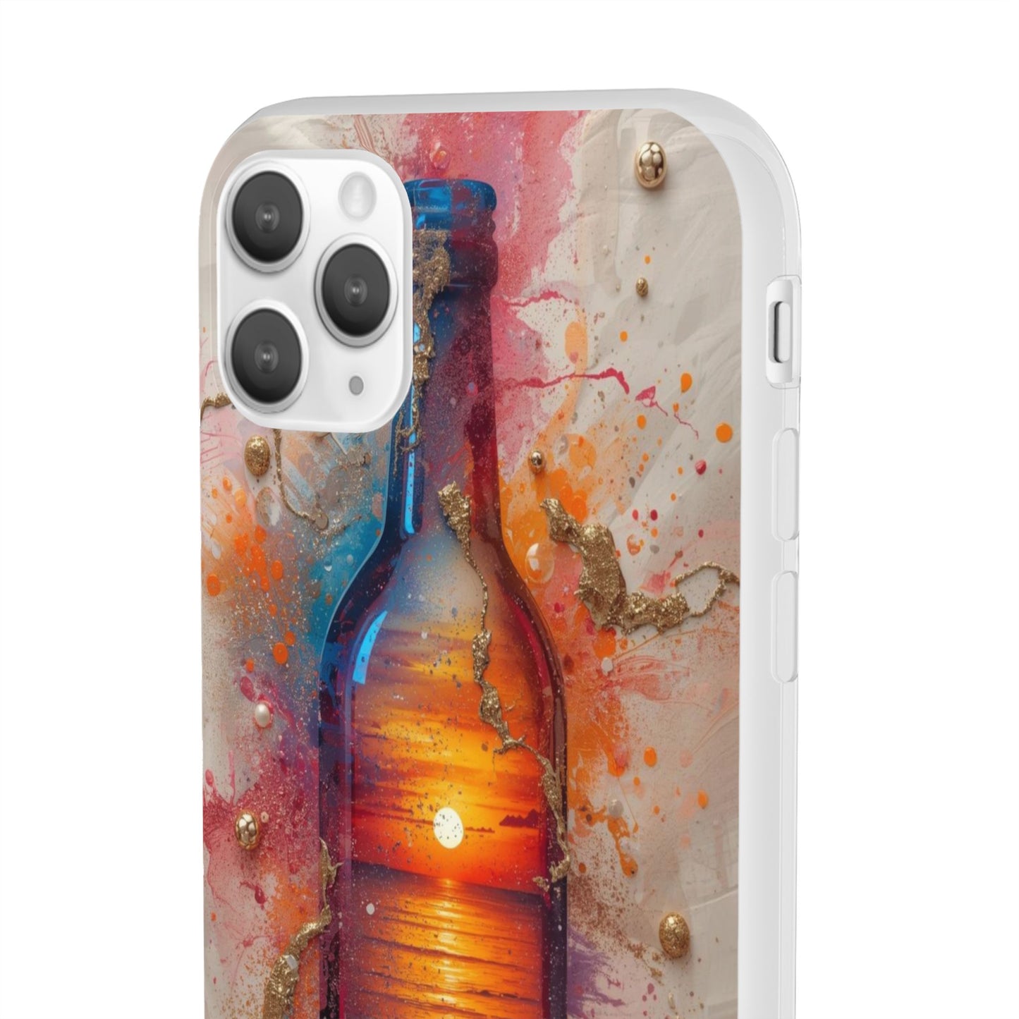 Copy of Floral Holographic Phone Case — Iridescent Leaves & Flowers Flexi Case