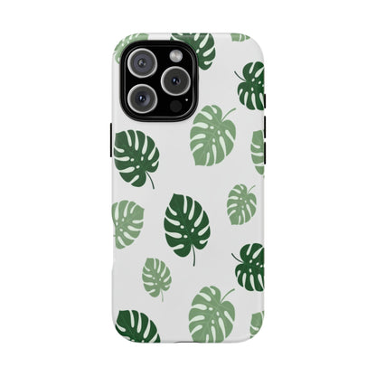 Monstera Leaf Phone Case — Tropical Green Pattern Tough Case