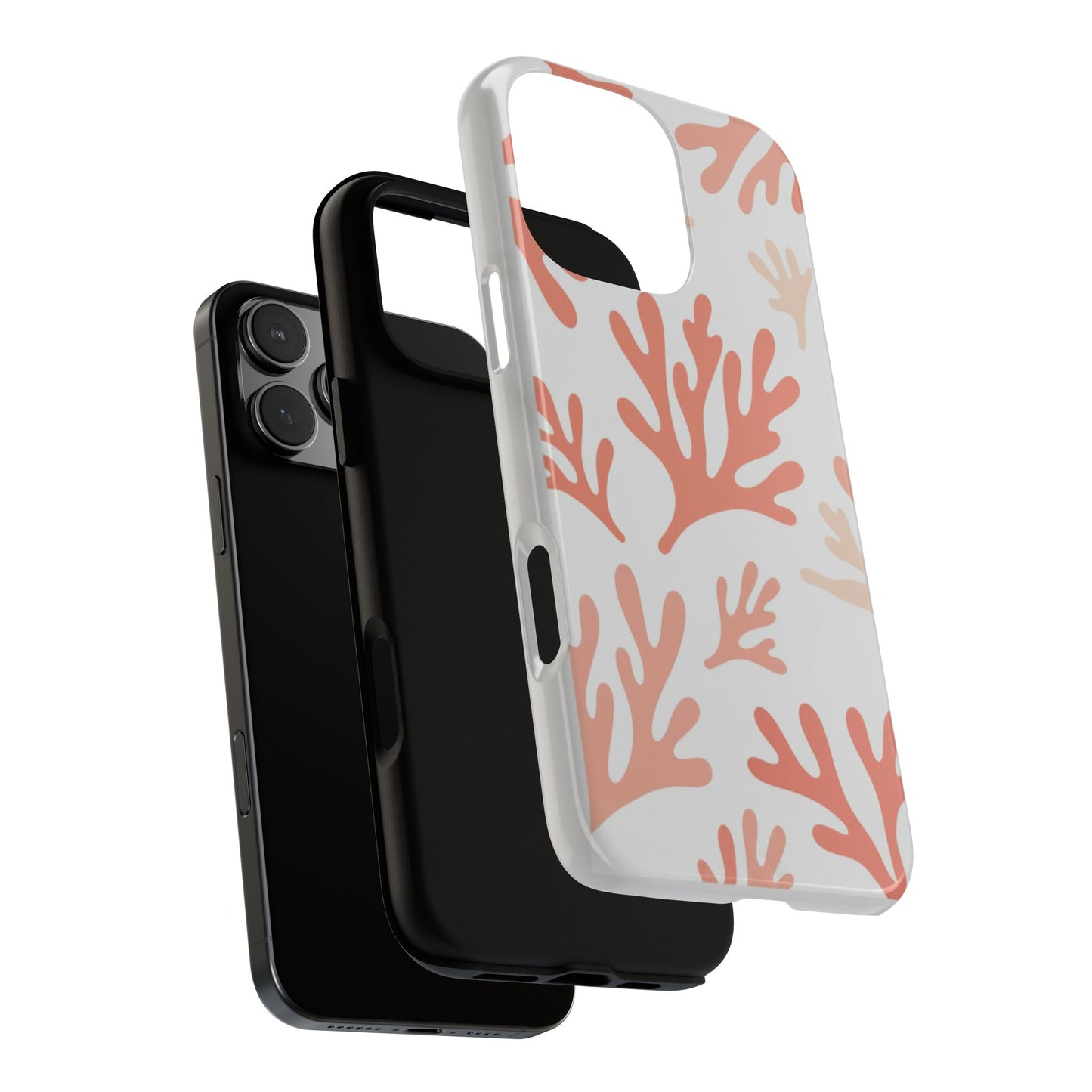 Coral Reef Pattern Tough Phone Case — Pink Beachy Protective Cover