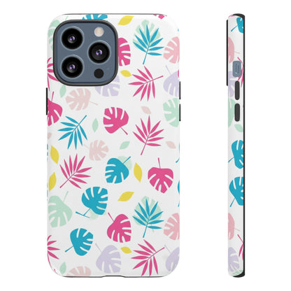 Tropical Leaf Phone Case — Colorful Pastel Monstera & Palm iPhone Case