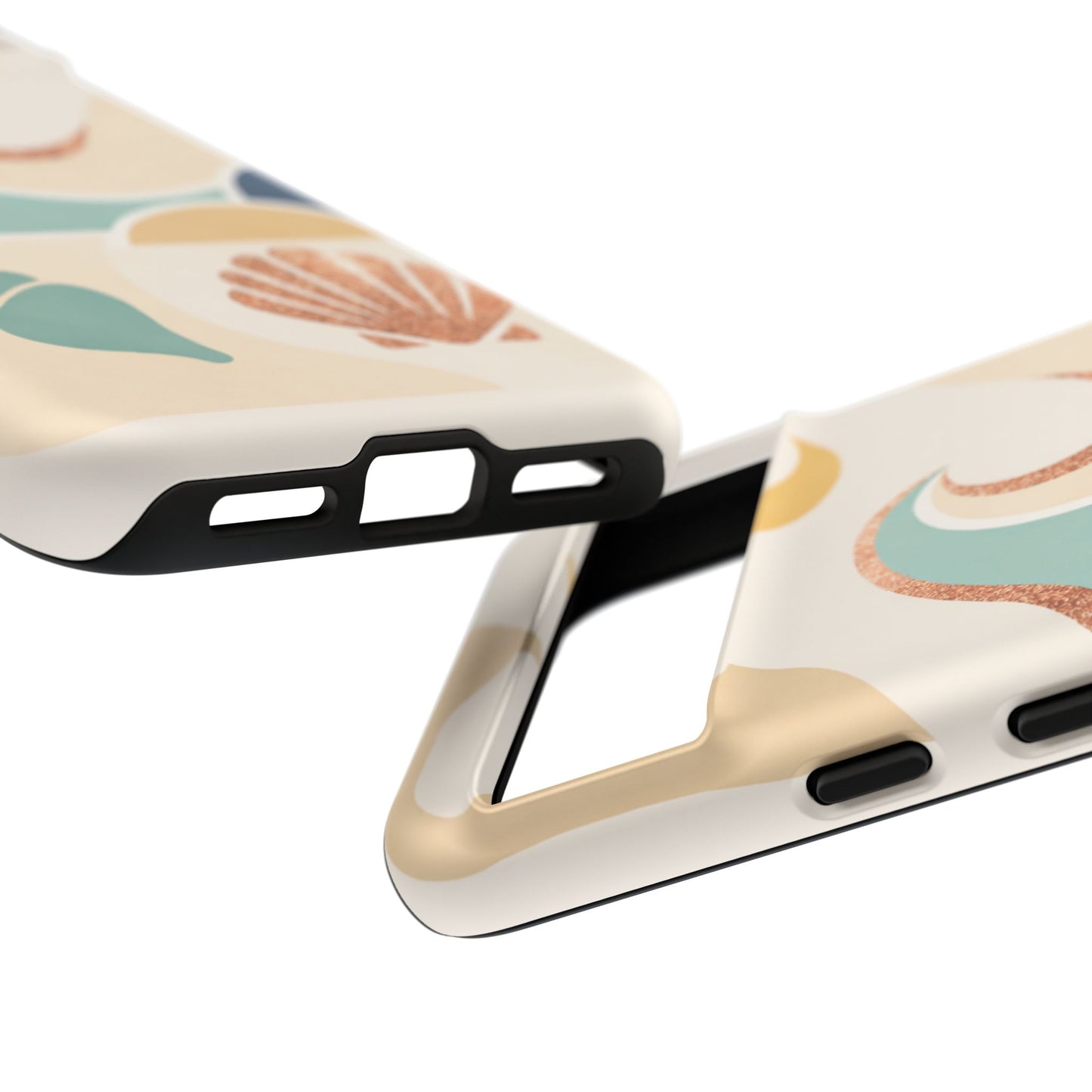Sea Breeze Tough Phone Case — Retro Waves & Shells Design