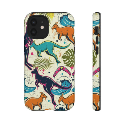 Tough Cases — Colorful Surfing Kangaroo Phone Case
