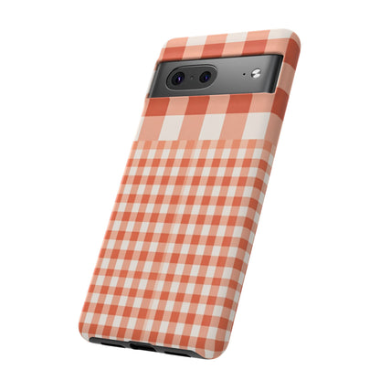 Buffalo Check Tough Phone Case — Orange Gingham Protective Cover