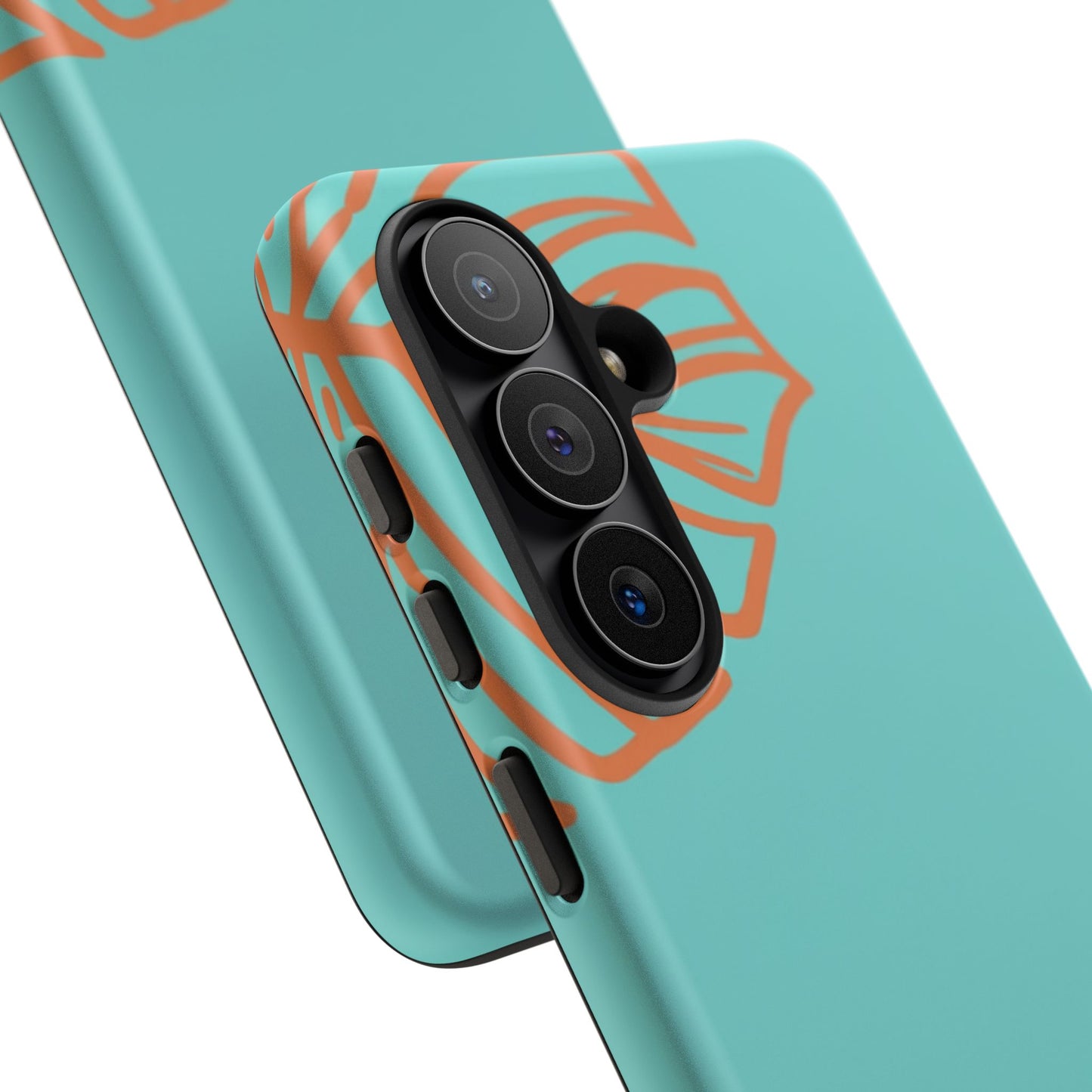 Turquoise Tropical Leaf Phone Case — Teal Monstera Tough Case