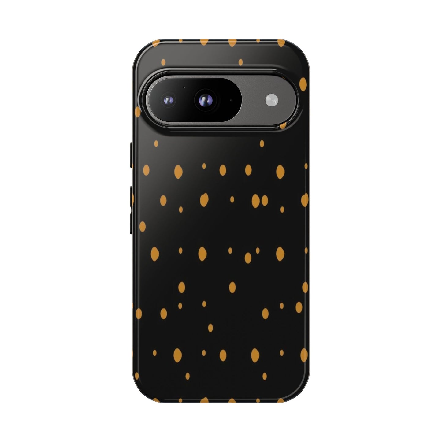 Black & Gold Dot Tough Phone Case — Protective Sparkle Pattern