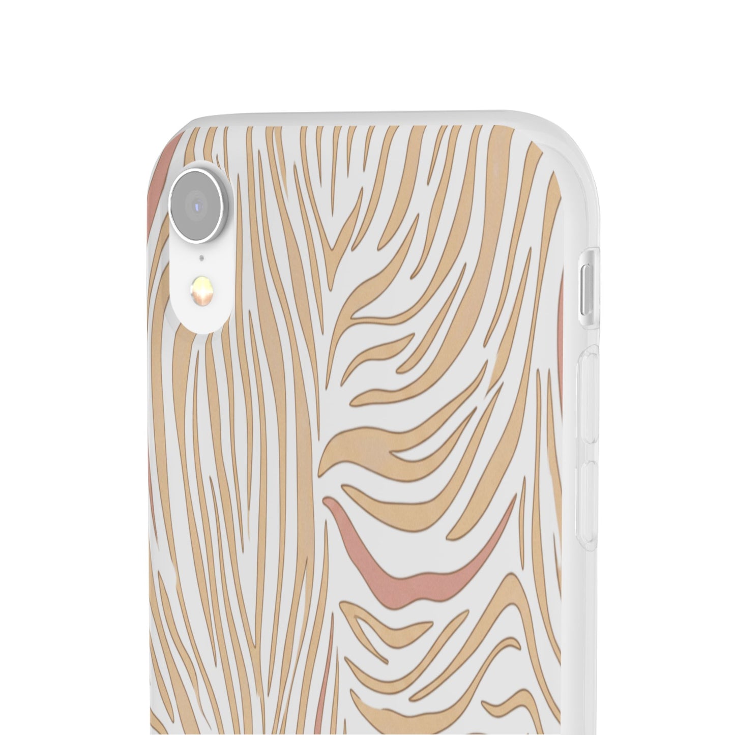 Neutral Zebra Print Flexi Case — Beige & Rose Gold Animal Pattern Phone Cover