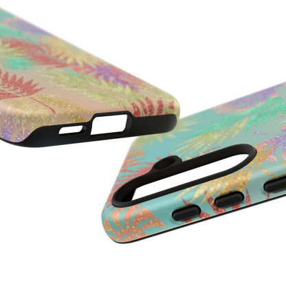 Tropical Palm Leaf Tough Phone Case – Colorful Pastel Botanical Protection