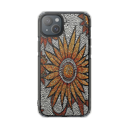 Clear Impact Phone Case — Mosaic Sunflower Magnetic Protective Case