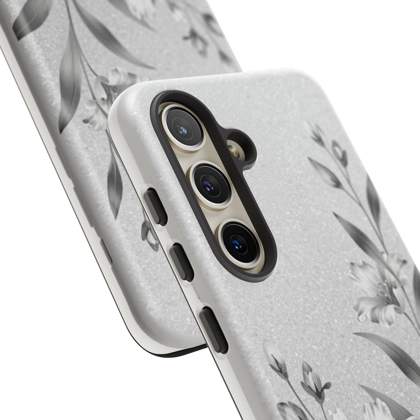 Floral Monochrome Phone Case — Elegant Black & White Lily Design