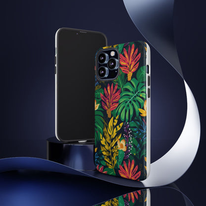 Tropical Floral Phone Case — Vibrant Jungle Leaf Protective Cover