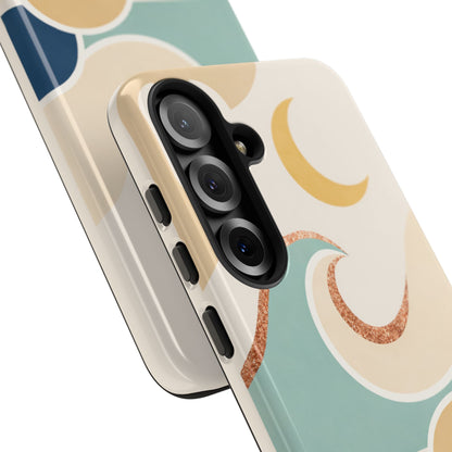 Sea Breeze Tough Phone Case — Retro Waves & Shells Design