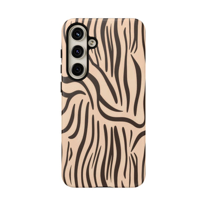 Zebra Stripe Tough Phone Case – Neutral Animal Print Protective Cover