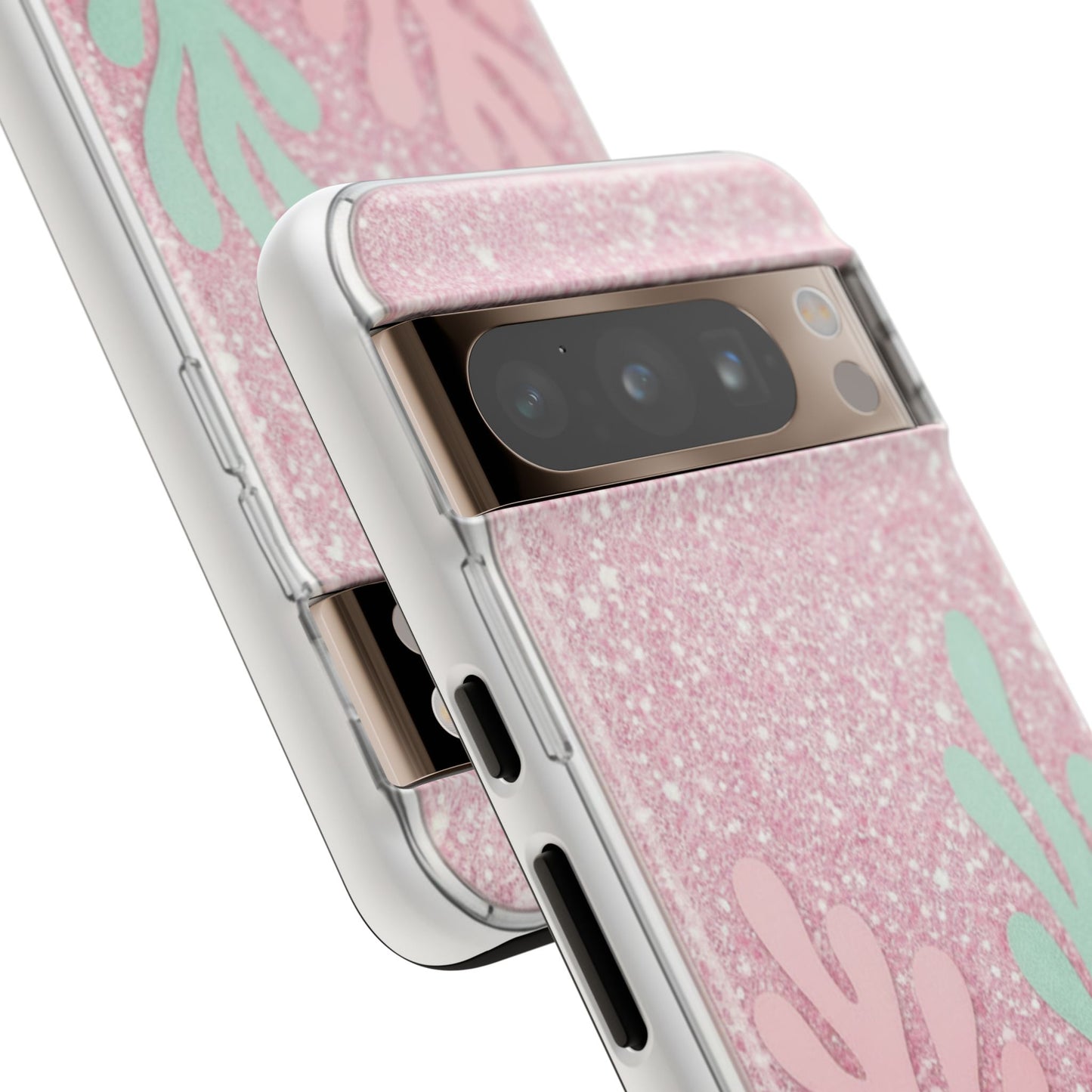 Pink Glitter Seaweed Tough Case - Sparkle Protective Phone Cover