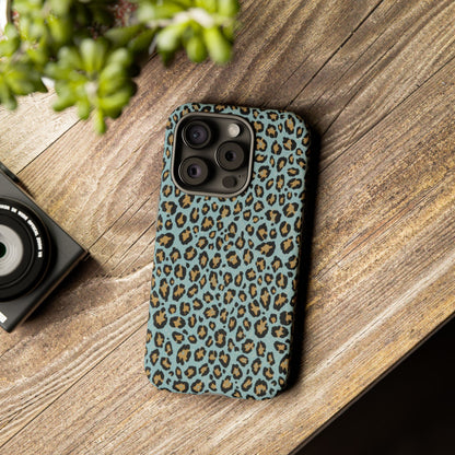 Leopard Print Tough Phone Case - Blue Cheetah Protective Cover
