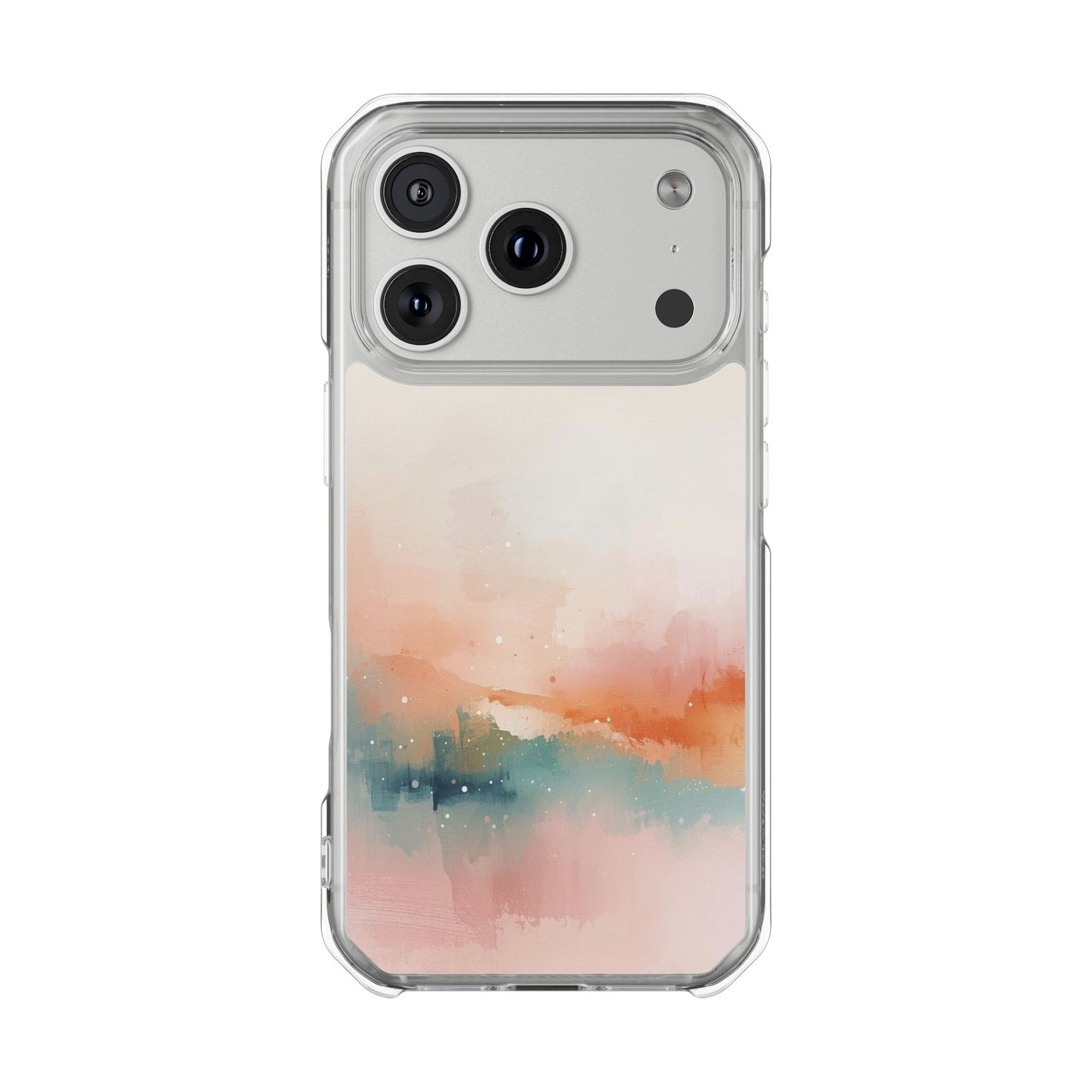 Clear Magnetic Impact Phone Case — Pastel Watercolor Sunset Design