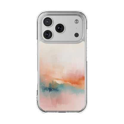 Clear Magnetic Impact Phone Case — Pastel Watercolor Sunset Design