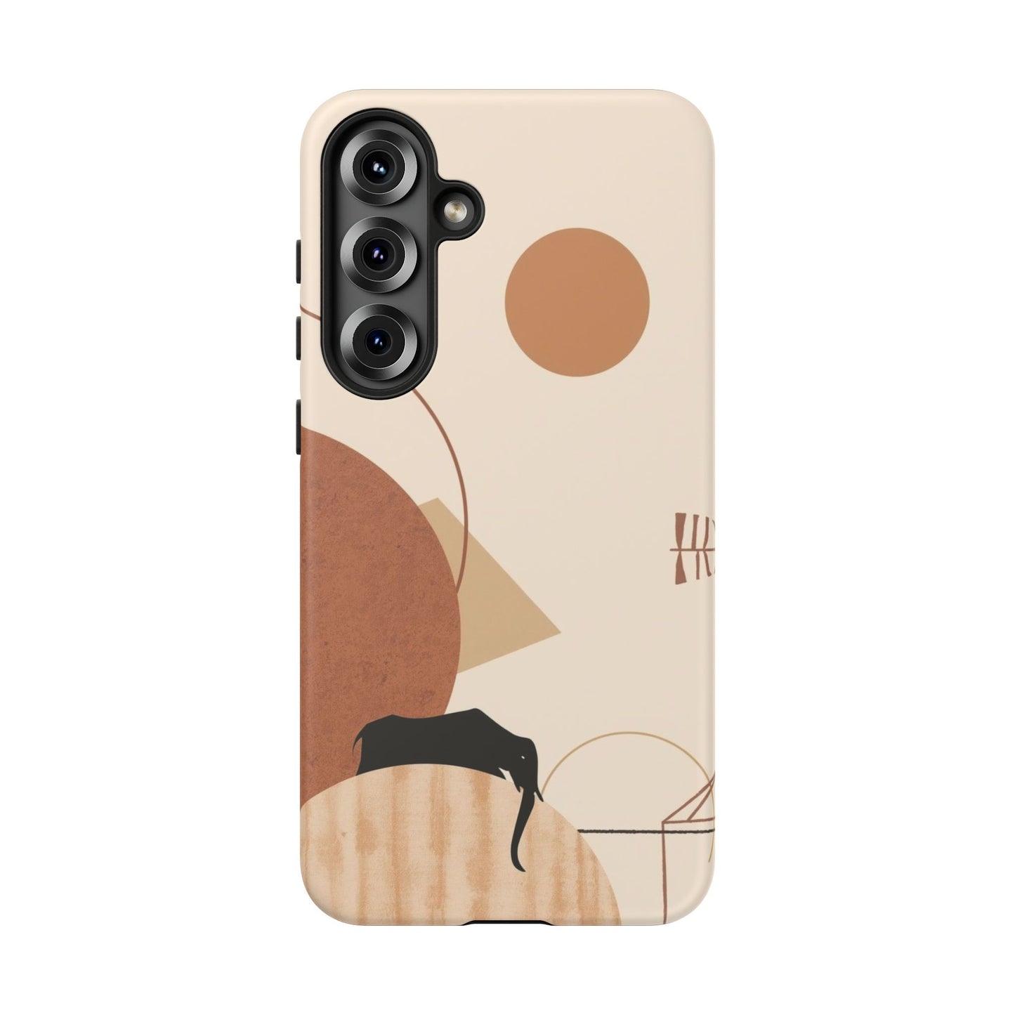 Abstract Earth Tones Phone Case — Minimal Geometric Design