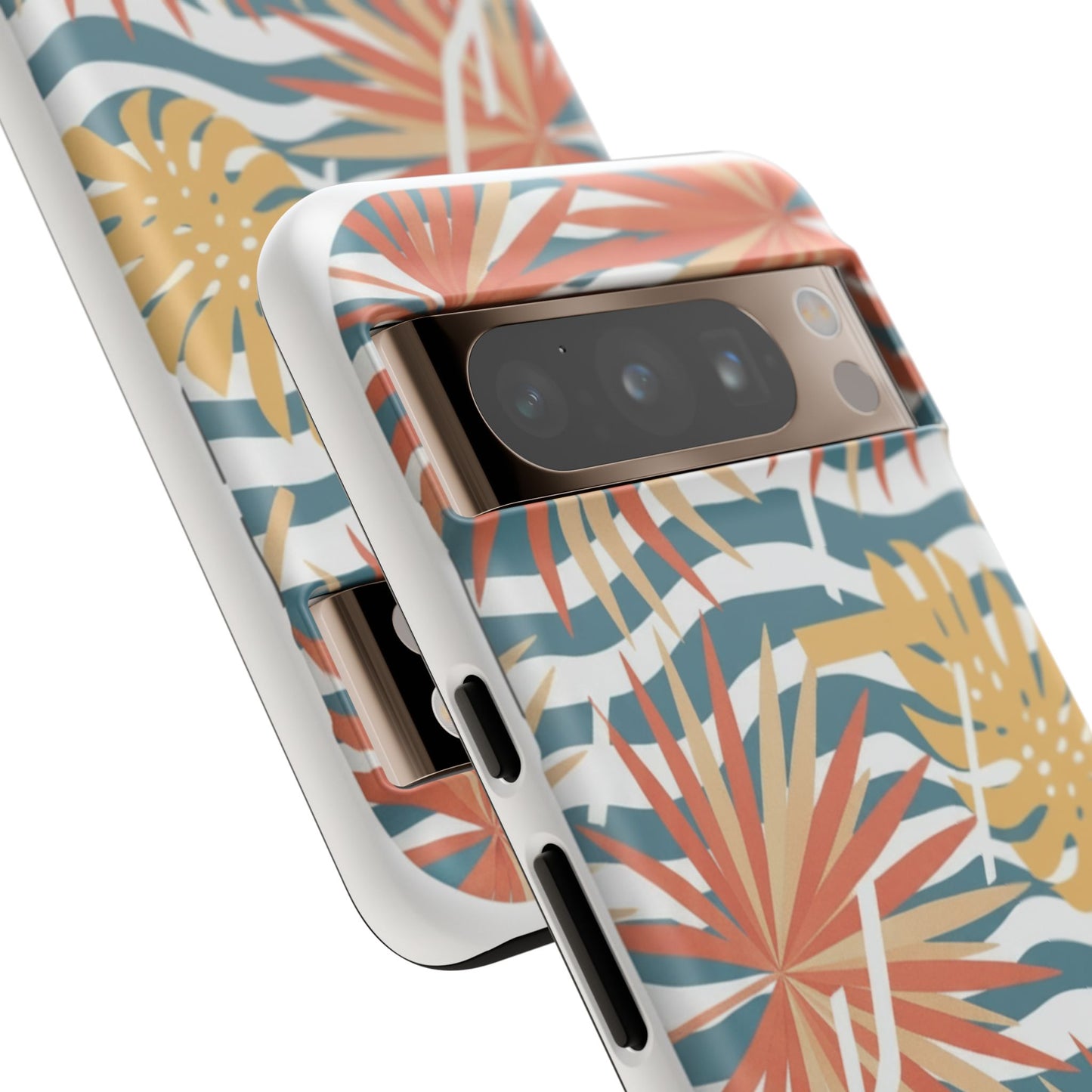 Tropical Palm Tough Phone Case – Retro Wave Floral Protective Cover