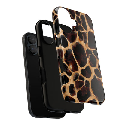 Phone Case — Brown Leather Dot Texture Rugged Protective Cover