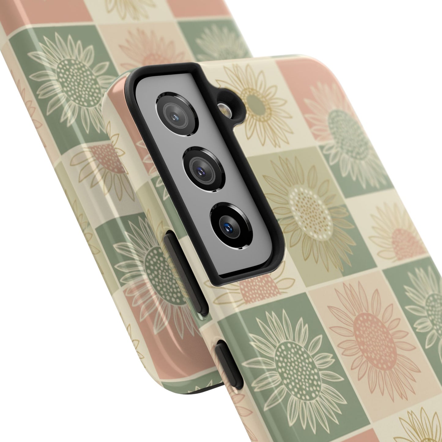 Copy of Copy of Copy of Sunflower Check iPhone Tough Phone Case — Retro Pastel Floral Protective Cover