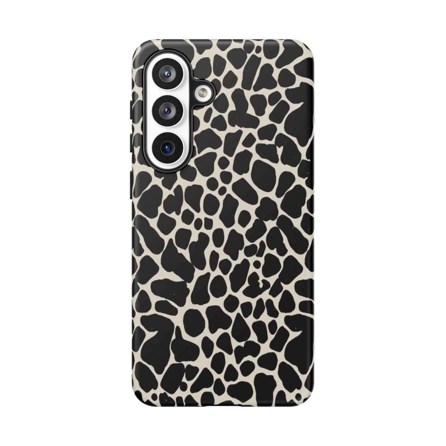 Black and White Cowhide Phone Case — Protective Tough Case