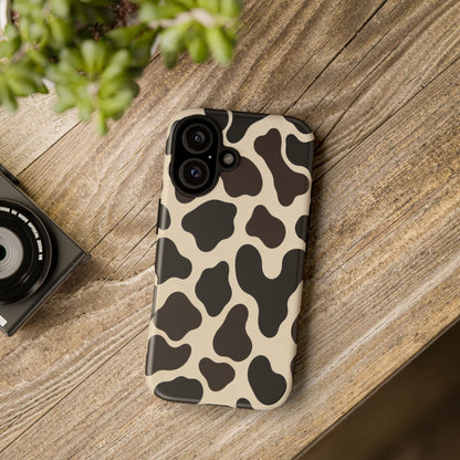Cow Print Phone Case — Black & Cream Protective  Case