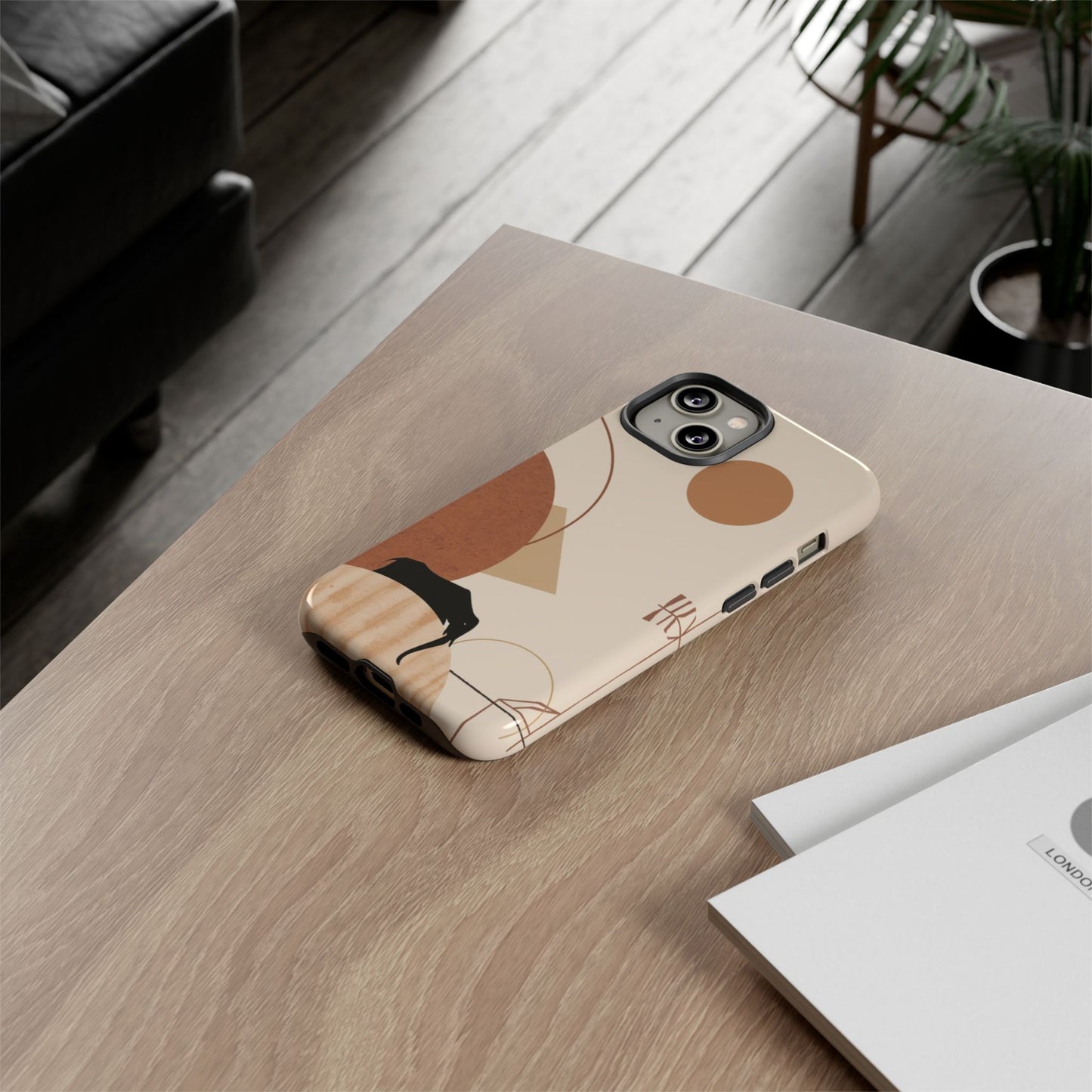 Abstract Earth Tones Phone Case — Minimal Geometric Design