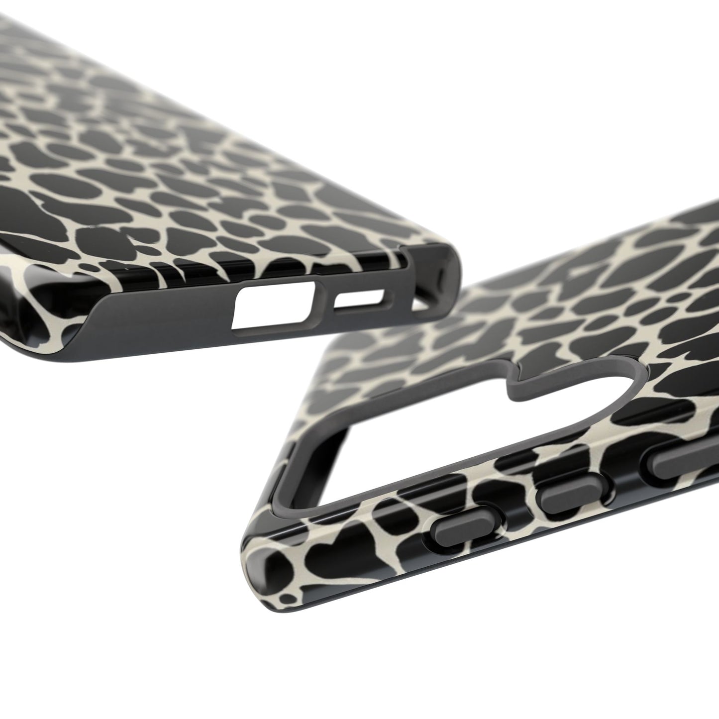 Black and White Cowhide Phone Case — Protective Tough Case