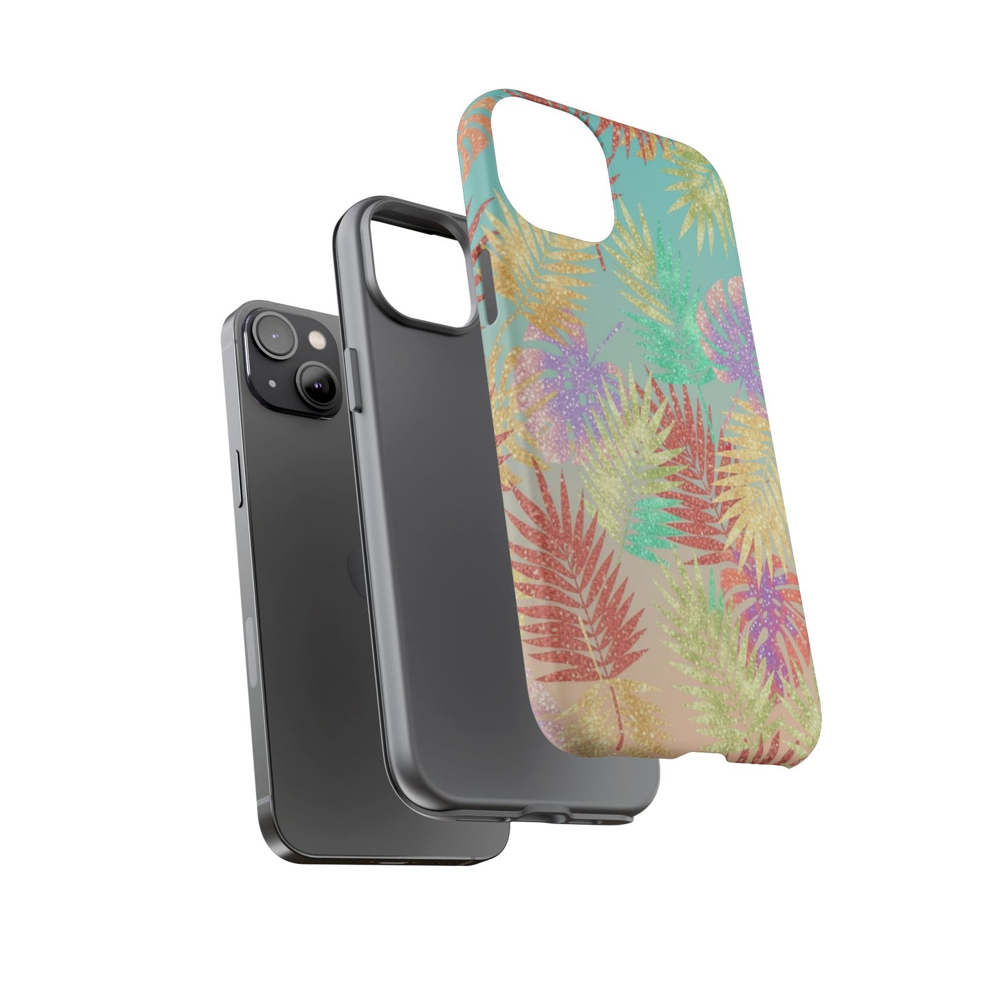 Tropical Palm Leaf Tough Phone Case – Colorful Pastel Botanical Protection