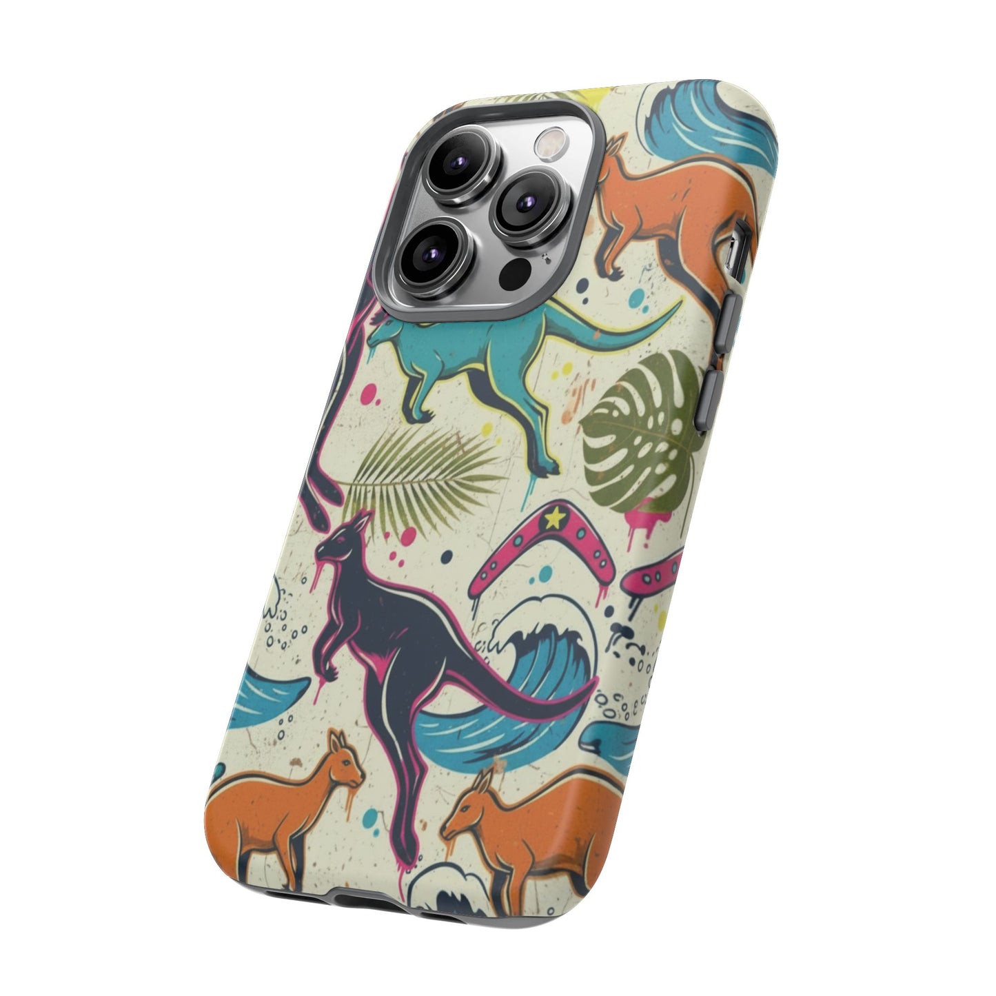 Tough Cases — Colorful Surfing Kangaroo Phone Case