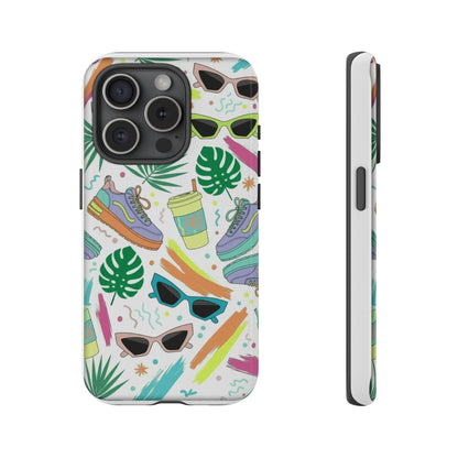 Tough Cases — Colorful Retro Sneakers & Sunglasses Phone Case