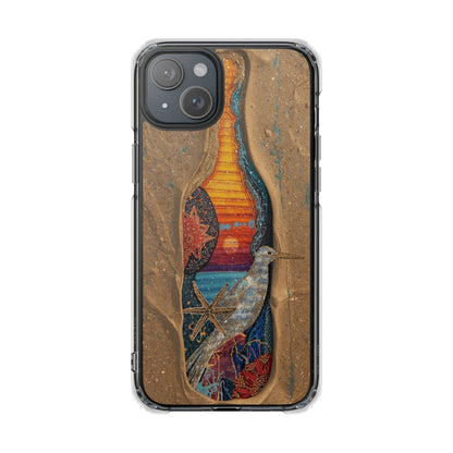 Clear Impact Phone Case — Sunset Wave Surfboard Art