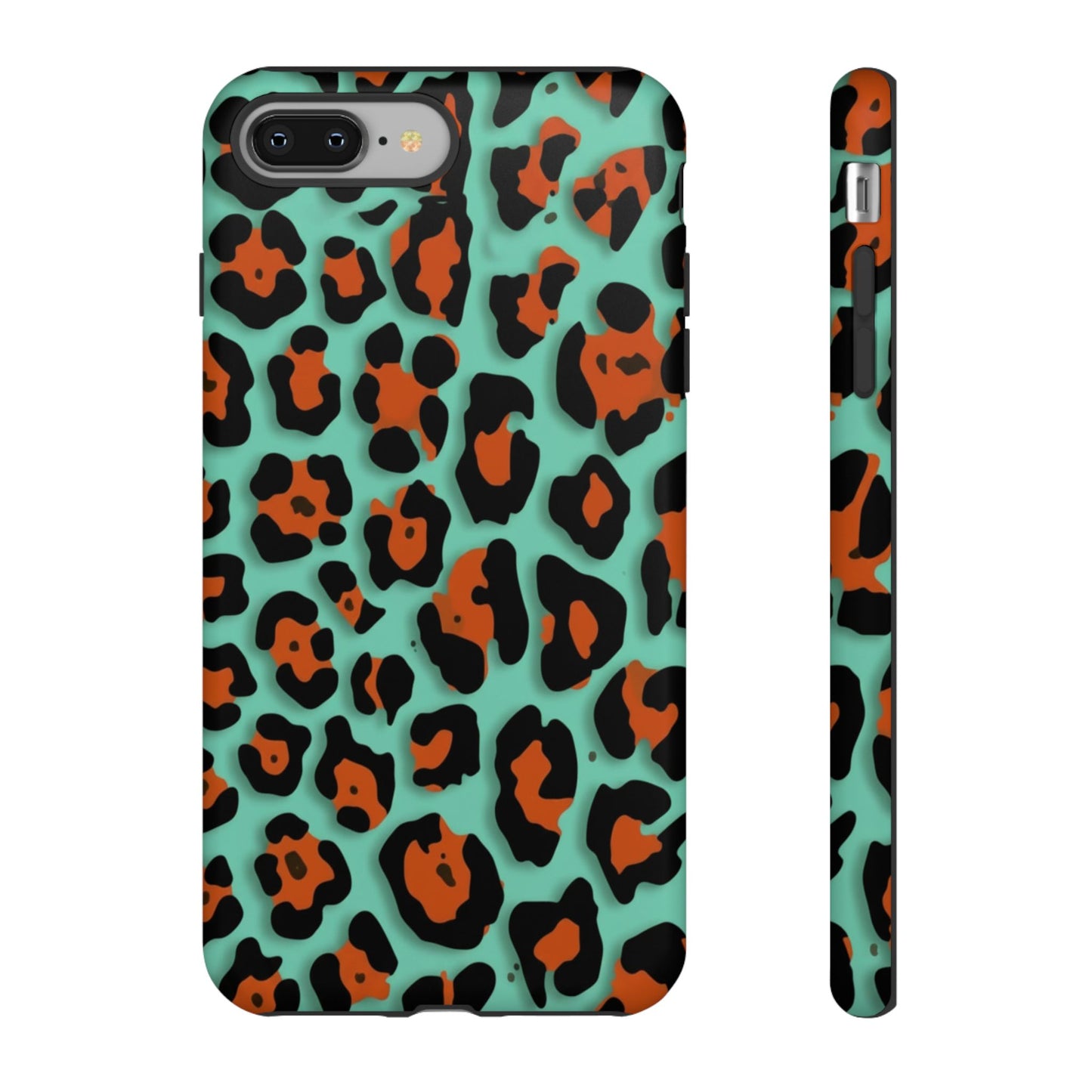 Teal & Rust Leopard Phone Case — Tough Protective Animal Print