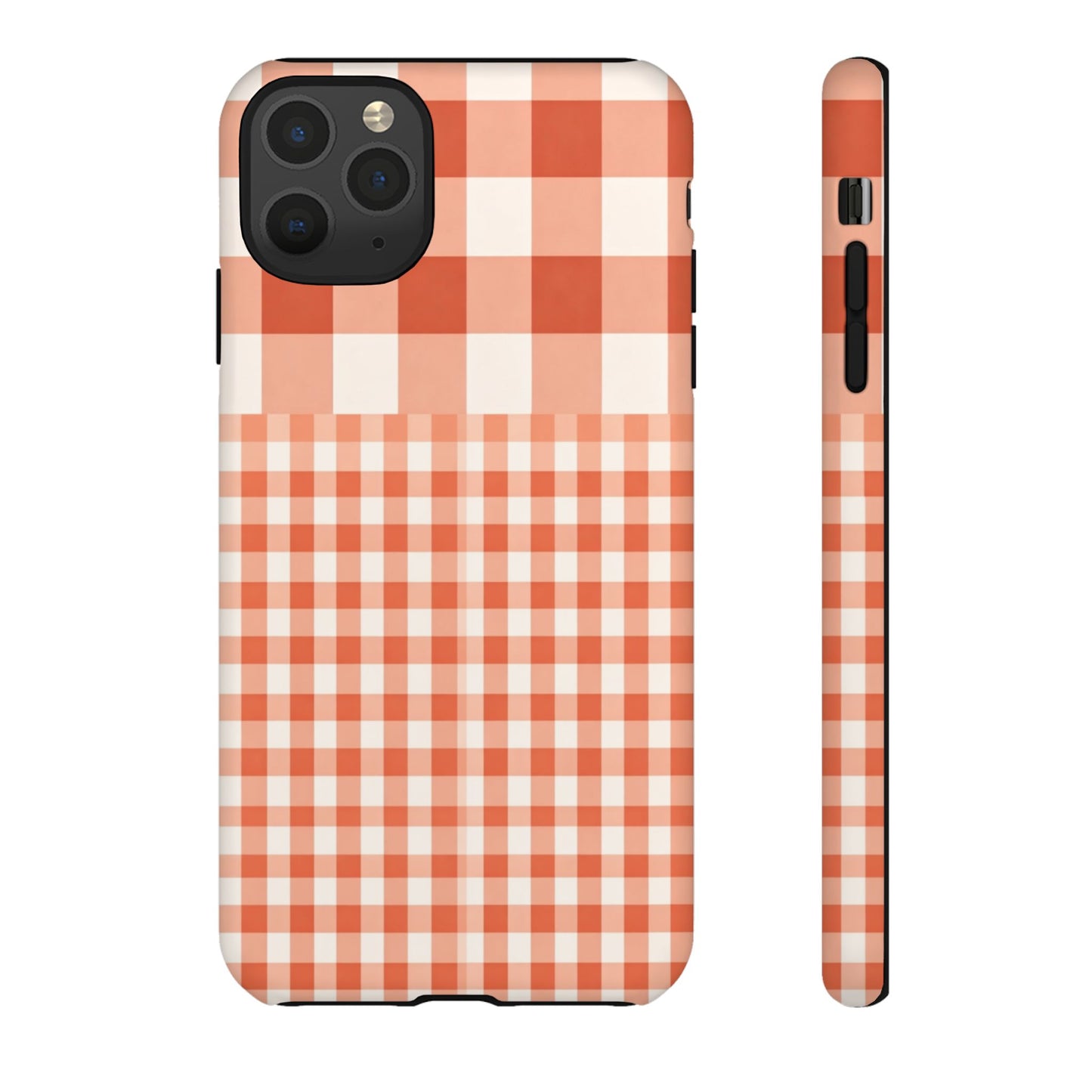 Buffalo Check Tough Phone Case — Orange Gingham Protective Cover