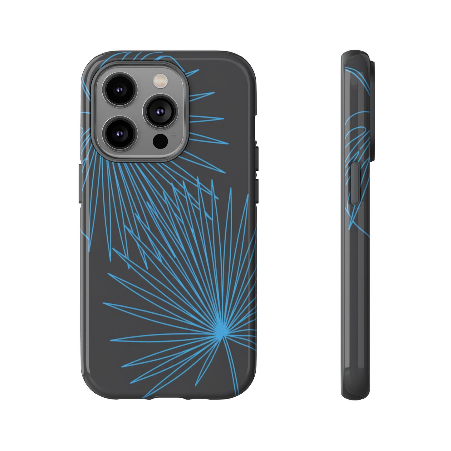 Blue Dandelion Burst Tough Phone Case — Protective Floral iPhone Cover