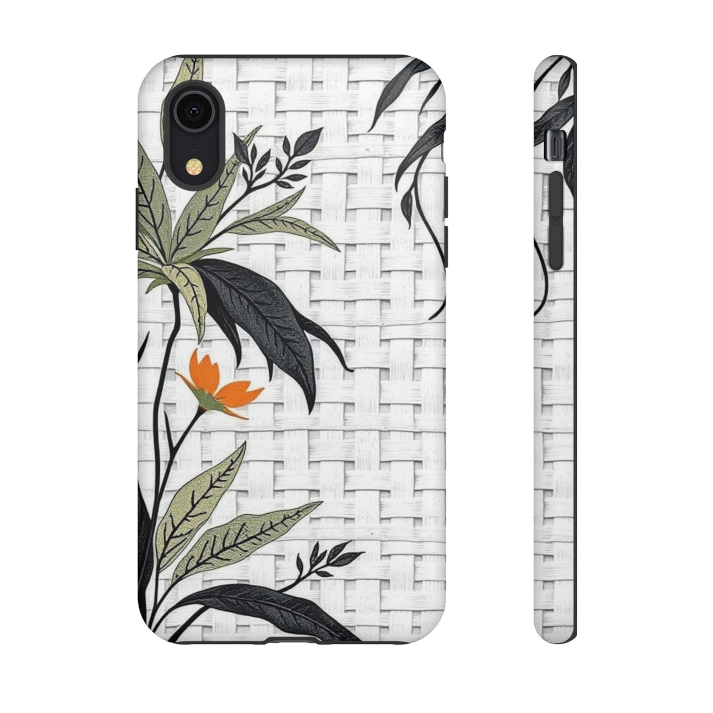 Floral Woven Tough Phone Case — Protective Botanical iPhone Cover