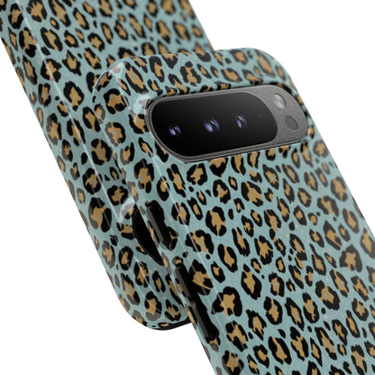 Leopard Print Tough Phone Case - Blue Cheetah Protective Cover