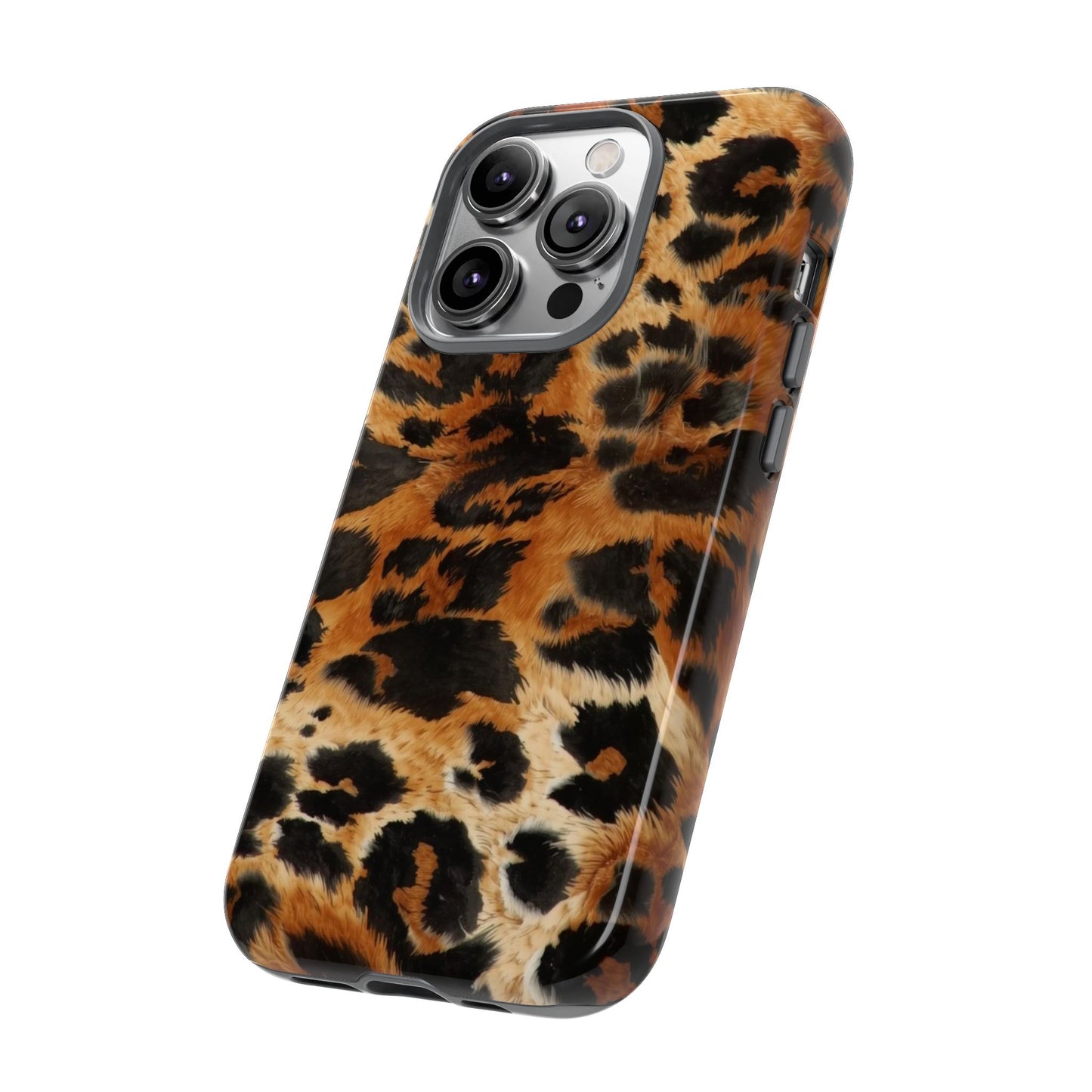 Leopard Print Tough Phone Case – Rugged Protective iPhone Cover